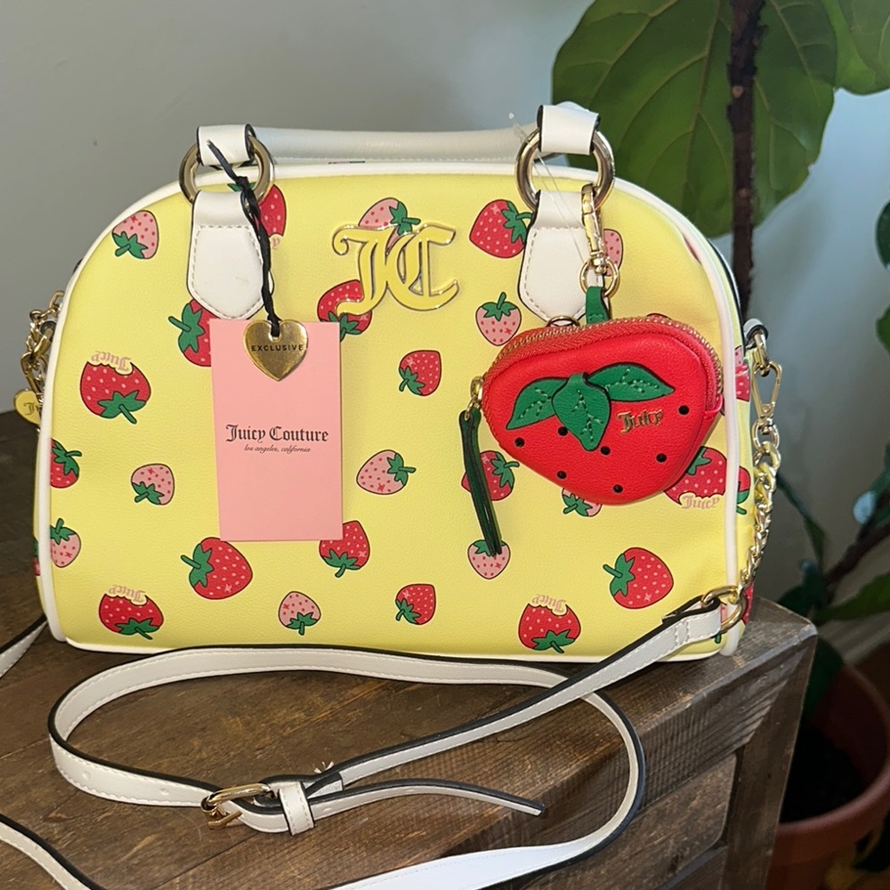 Juicy Couture Yellow Strawberry Print Bag